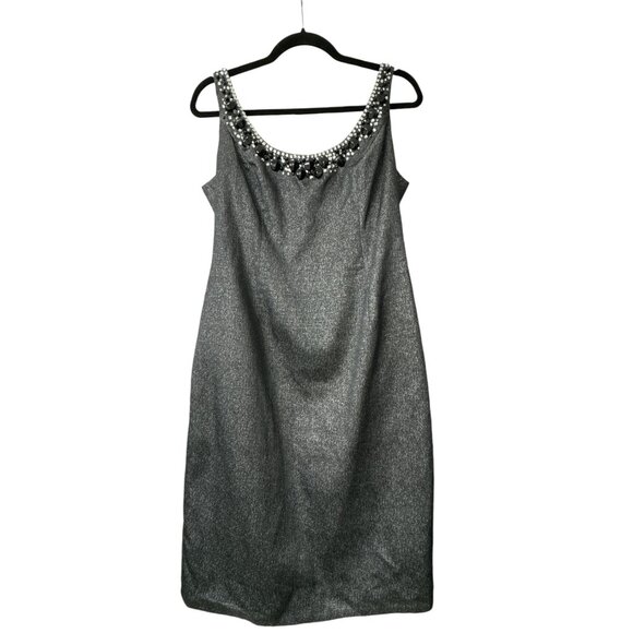 CARMEN MARC Women Valvo Jewel Embellishment Sheath Dress 8 - Picture 2 of 6